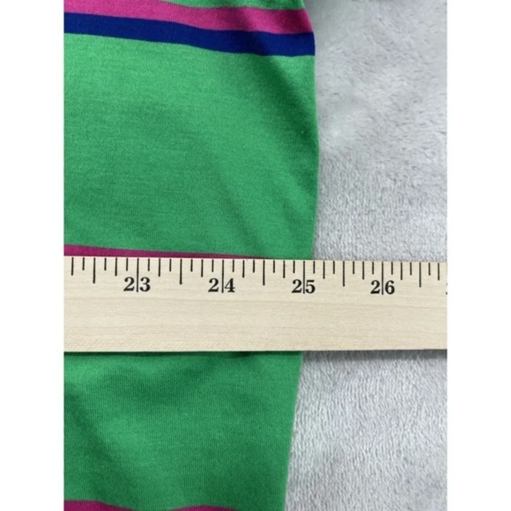 Polo Golf Ralph Lauren Polo Shirt Men XL Green Stripes Regular Hi-Low Slit Pima